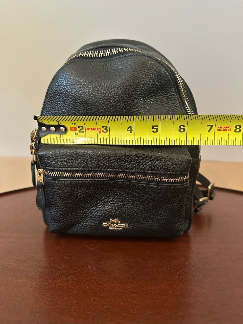 Coach Black Pebbled Leather Mini Backpack with Gold Hardware - Picture 2 of 8